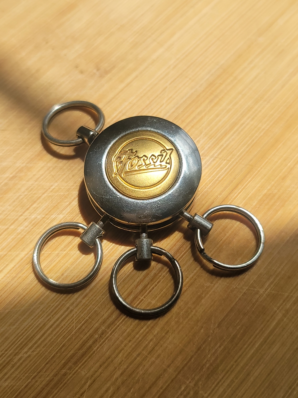 Vintage Fossil Gold & Silver Multi-Ring Key Organizer